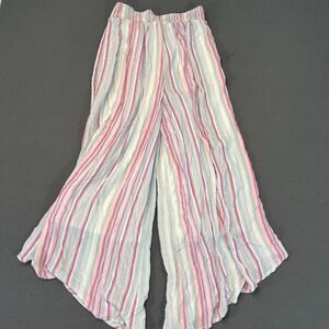 Francescas Callie Asymmetrical Striped Pants Wide Leg Size Small Beach Flow NWT‎